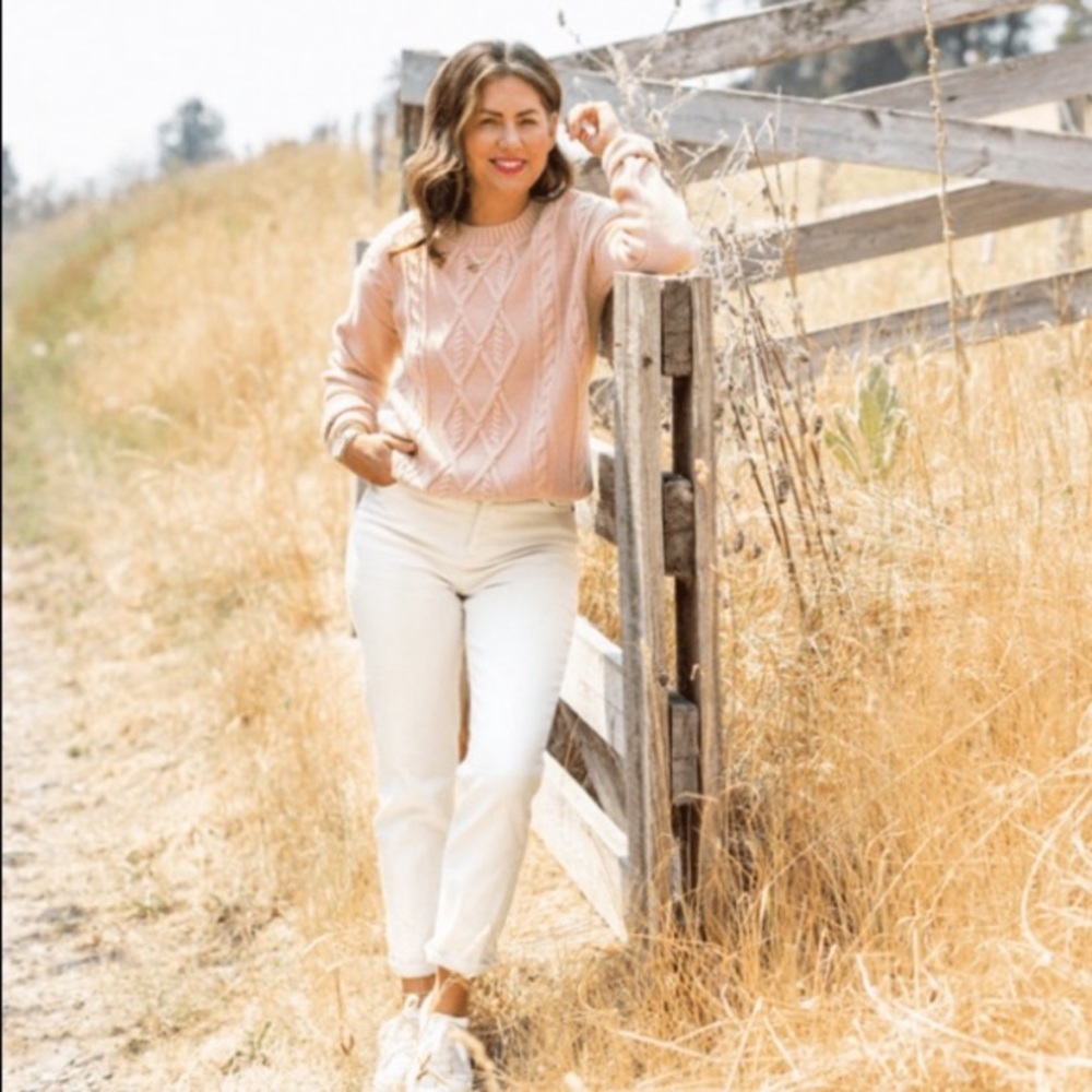 Joe Fresh x Jillian Harris Pink Cable Knit Sweater